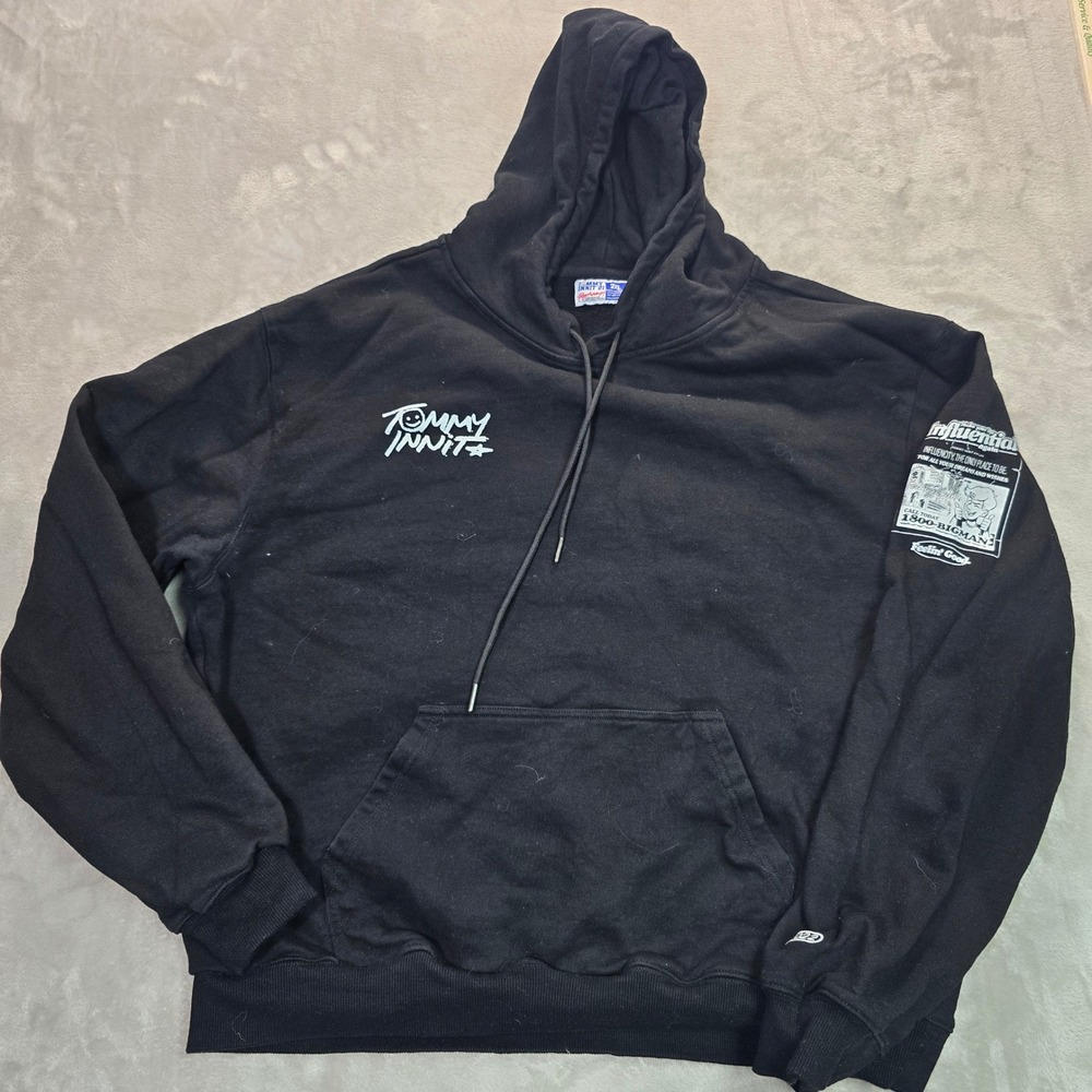 TommyInnit 21 Pogchamp Hoodie Black Cotton Graphic Merch 2XL 2022 1800-BIGMAN